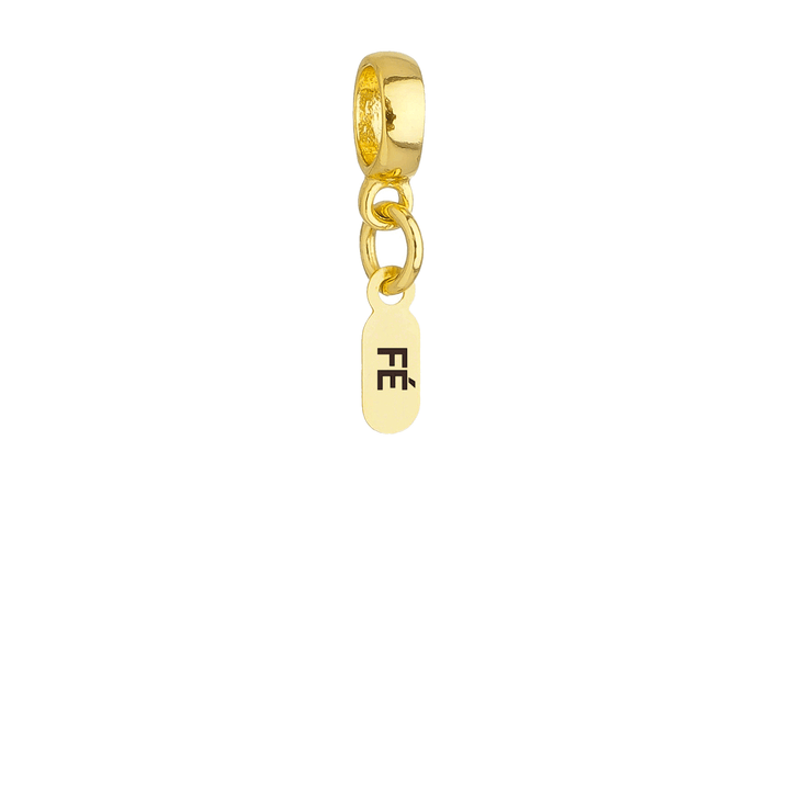 Berloque Plaquinha Fé dourado semijoia Work Semijoias