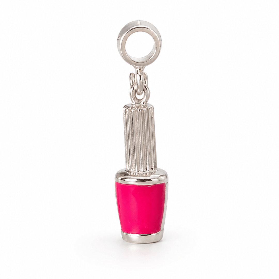 Berloque Vidro de Esmalte prateado semijoia Work Semijoias
