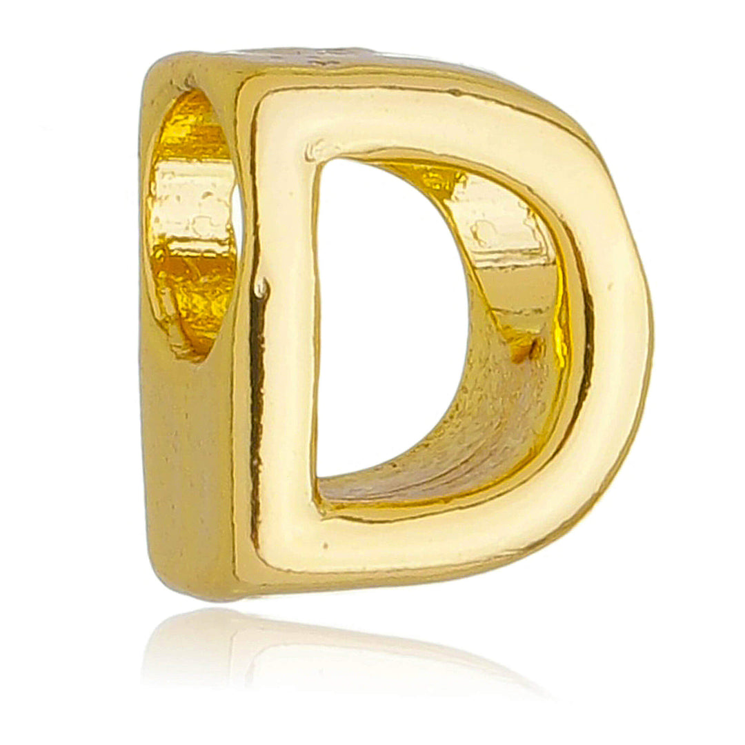 Berloque Letra D separador dourado semijoia Work Semijoias