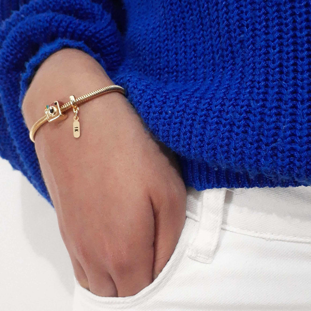 Pulseira Instagram 1K Berloque Banhado a Ouro 18k