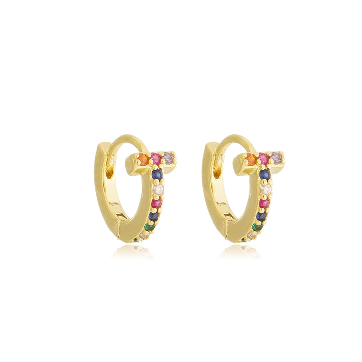 Brinco Argola Cravejada Biocolor Ouro 18k | Work Semijoias