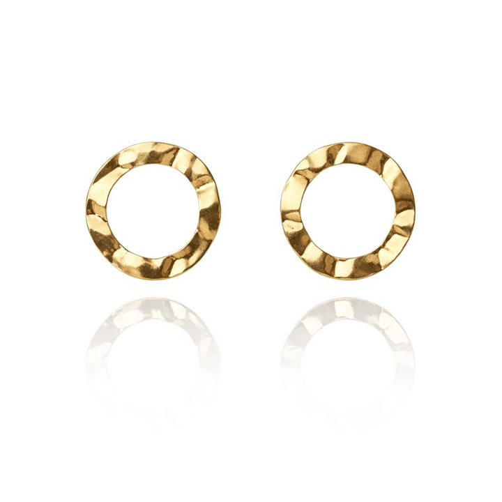 Brinco Orgânico Redondo dourado semijoia Work Semijoias