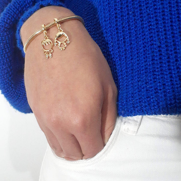 Pulseira Filhos Casal Banhado a Ouro 18k