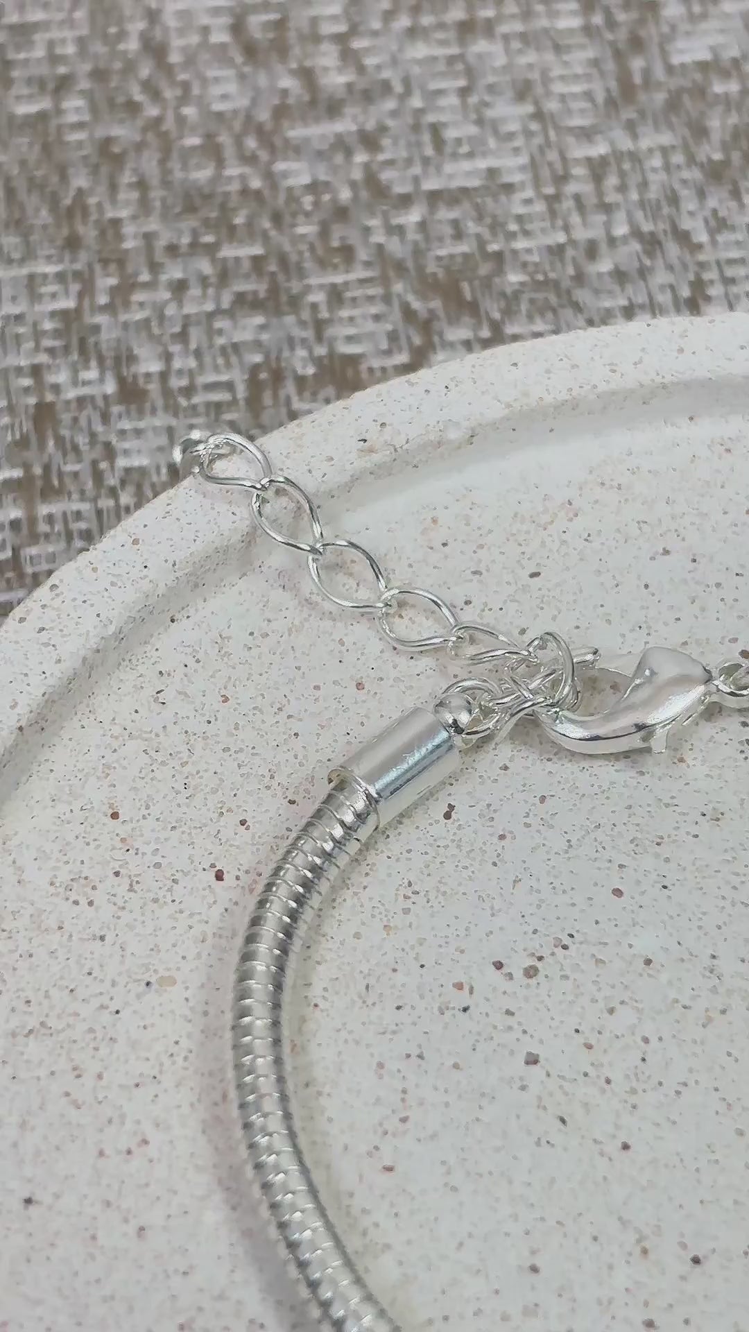 Pulseira Para Berloque Fecho Borboleta Banhado a Prata 925